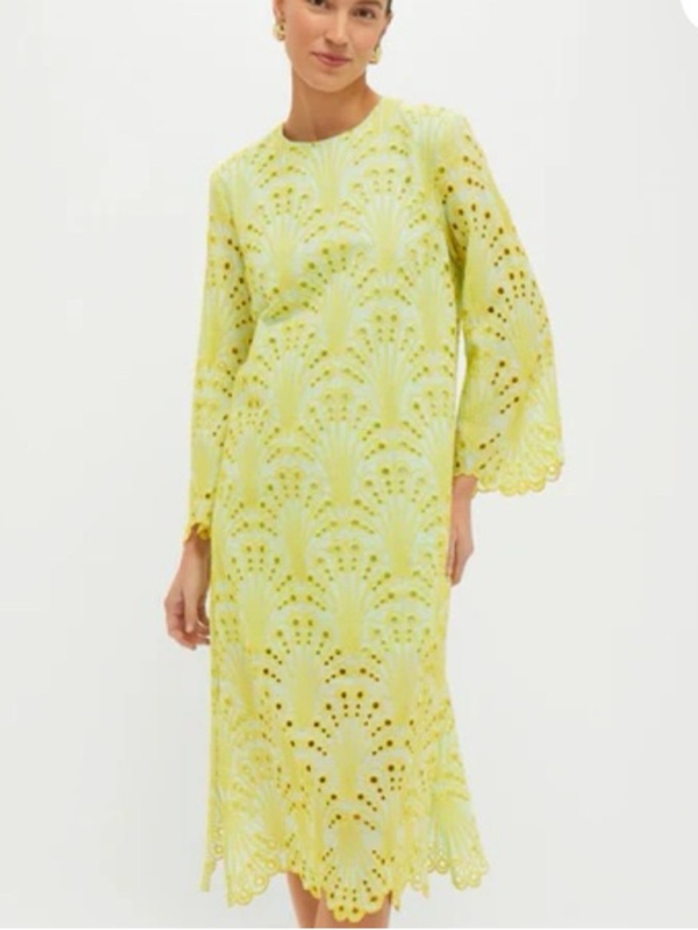 Tuckernuck Mint and Mimosas yellow eyelet dress . XL